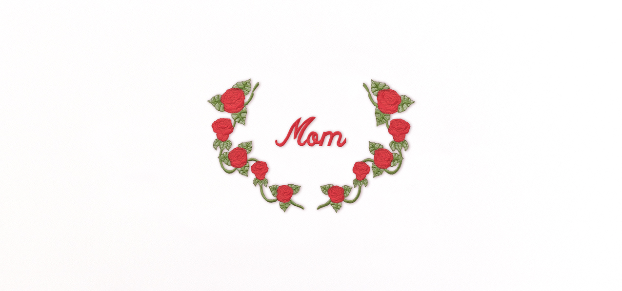 Mom Wreath Red White Faux